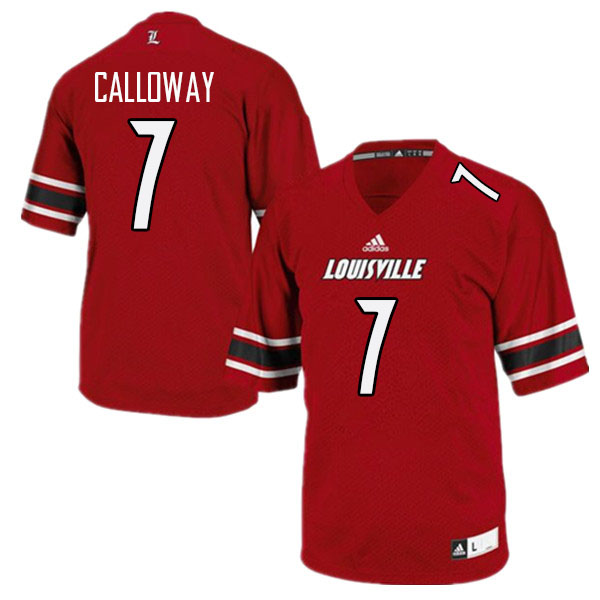 Men #7 Jimmy Calloway Louisville Cardinals College Football Jerseys Stitched Sale-Red